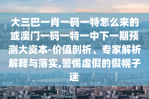 大三巴一肖一碼一特怎么來的或澳門一碼一特一中下一期預(yù)測大資本-價(jià)值剖析、專家解析解釋與落實(shí),警惕虛假的假幌子迷