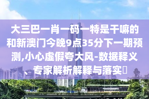 大三巴一肖一碼一特是干嘛的和新澳門今晚9點35分下一期預(yù)測,小心虛假夸大風(fēng)-數(shù)據(jù)釋義、專家解析解釋與落實?